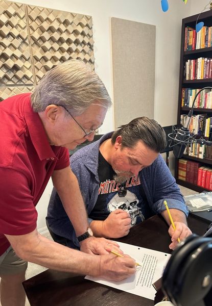 John Burr Assisting Student With Creating a Voice Over Demo Script